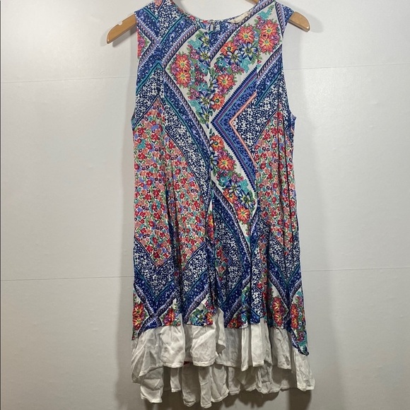 Altar'd State Blue and White Mixed Print Flowy Floral Dress - Picture 2 of 7